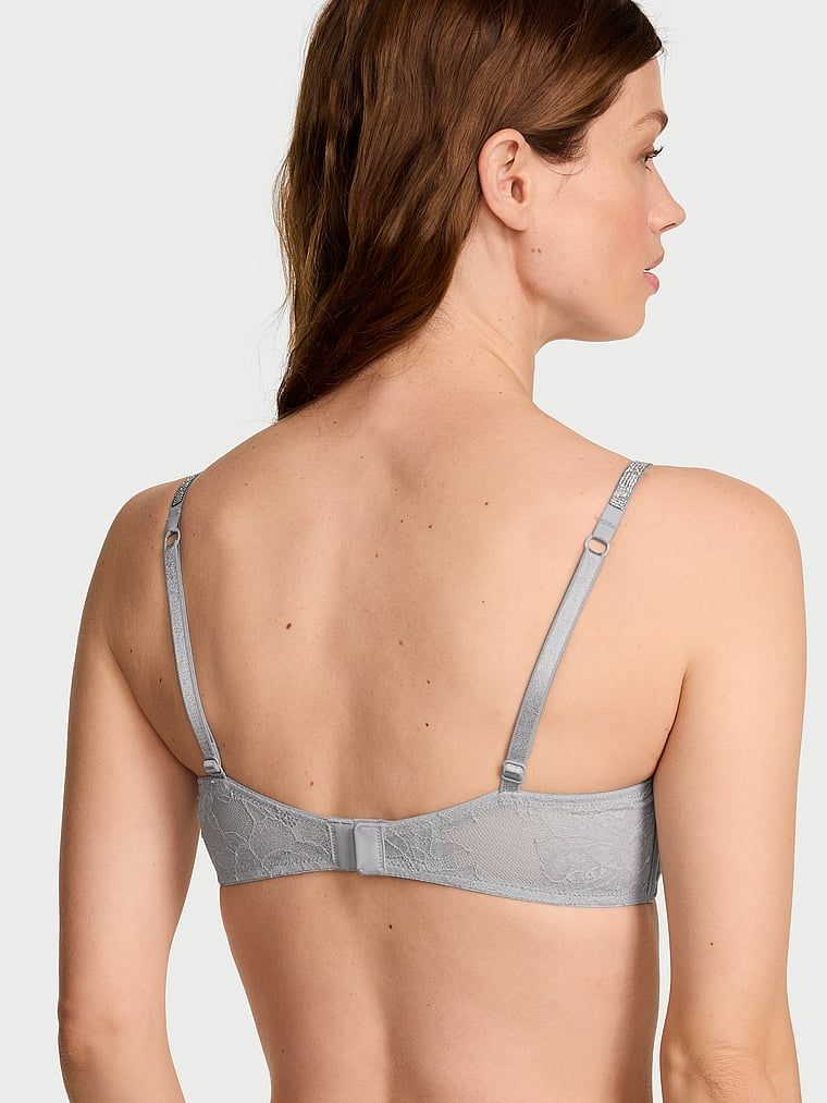 Mírně polstrovaná krajková podprsenka Gradient Shine Bandeau. Produkt je šedobarevný a pochází z kolekce Very Sexy.