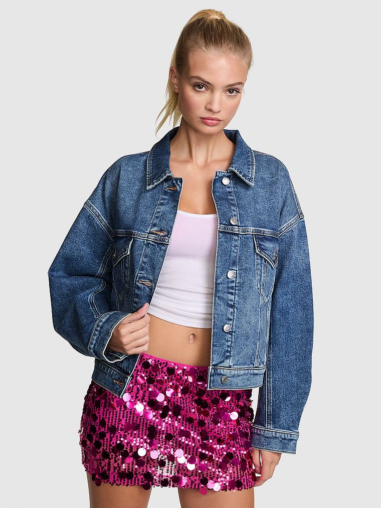 PINK Džínová bunda trucker boyfriend střihu Denim by PINK