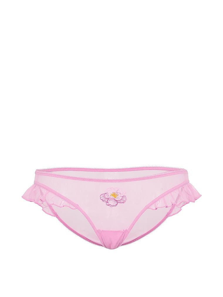 Akvarelový motiv Flitter Bikini vyšívané kalhotky. Produkt je růžové barvy a pochází z kolekce Dream Angels.