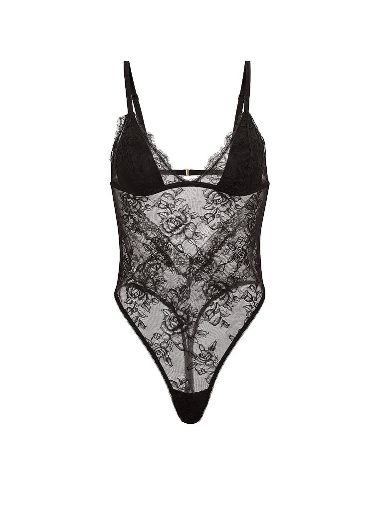 Body koronkowe Triangle Body. Produkt je černý a pochází z kolekce Very Sexy.