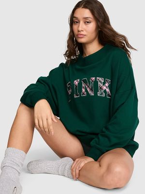 PINK Oversized mikina Campus Fleece se stojáčkem