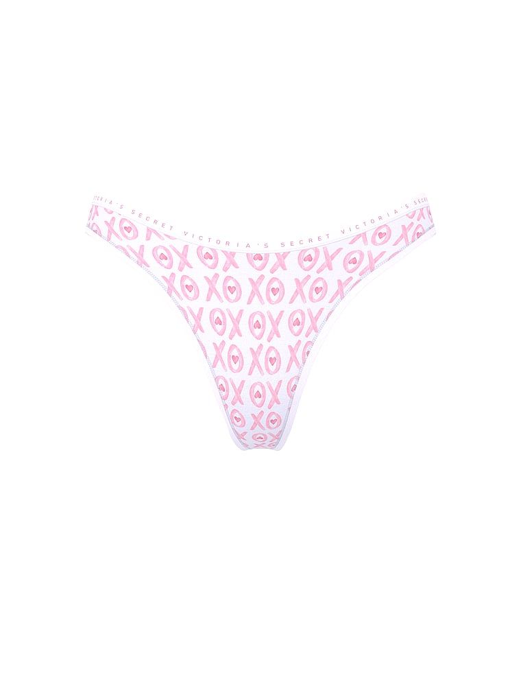 Bavlněné tanga s vysokými nohavičkami. Produkt je vzorovaný a pochází z kolekce Victoria's Secret.