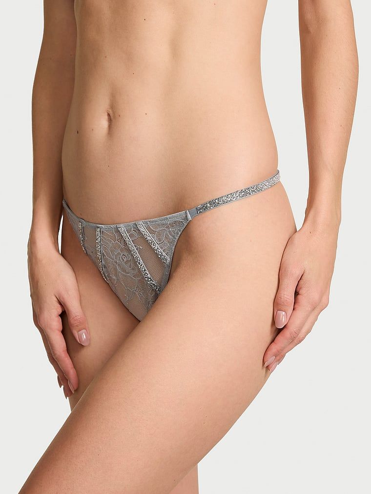 Kalhotky do V Gradient s růžovou krajkou a třpytivým páskem