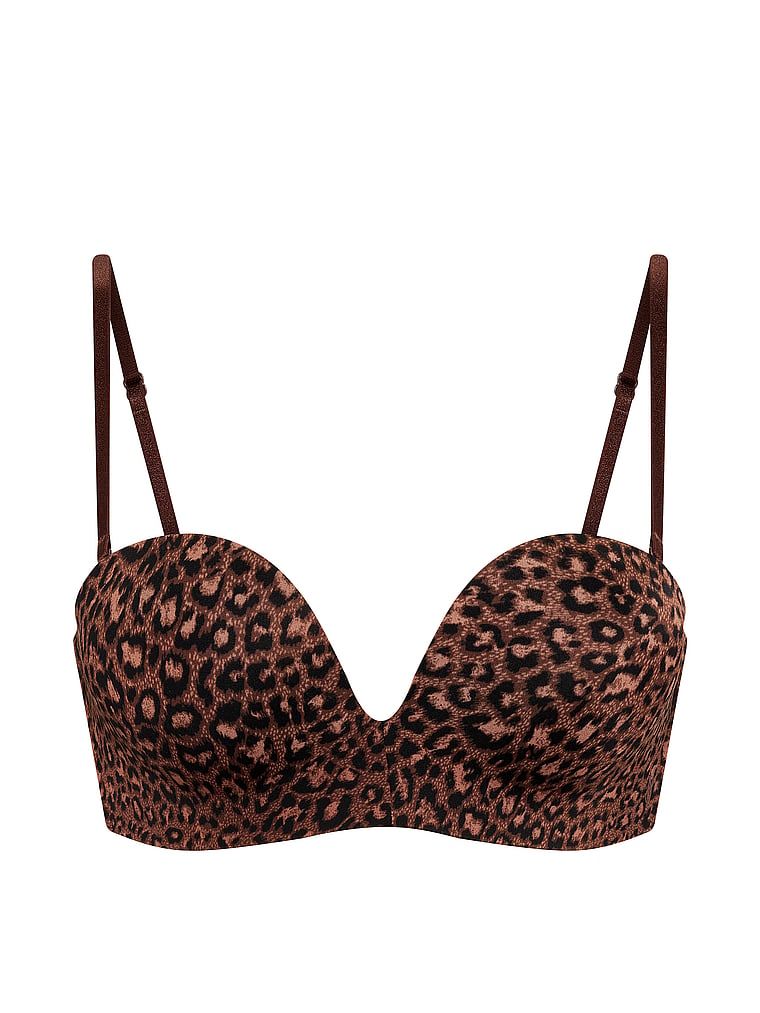 Push-up podprsenka bez ramínek 2 velikosti Bombshell. Produkt je vzorovaný a pochází z kolekce Victoria's Secret Bar.