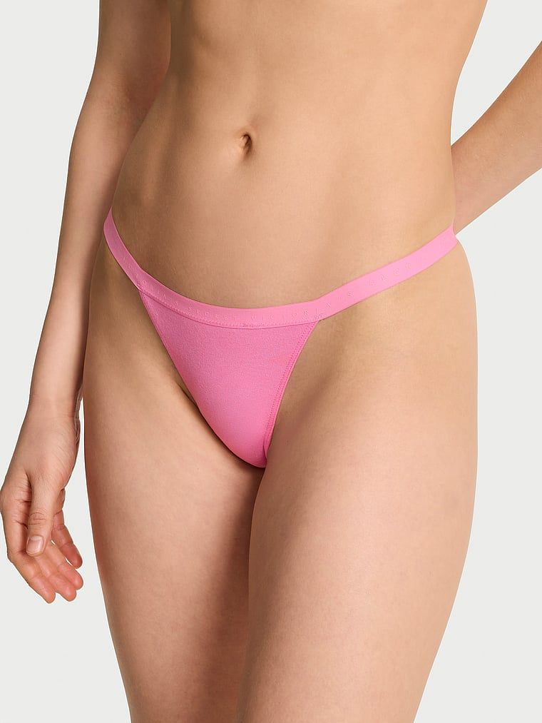 Victoria's Secret Kalhotky V-String z elastické bavlny