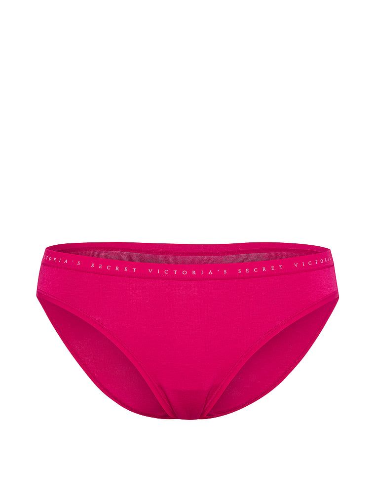 Bavlněné kalhotky v bikinách. Produkt je růžové barvy a pochází z kolekce Victoria's Secret.