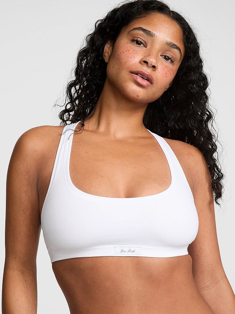 Nevyztužená bavlněná braletka racerback Cotton Dorm