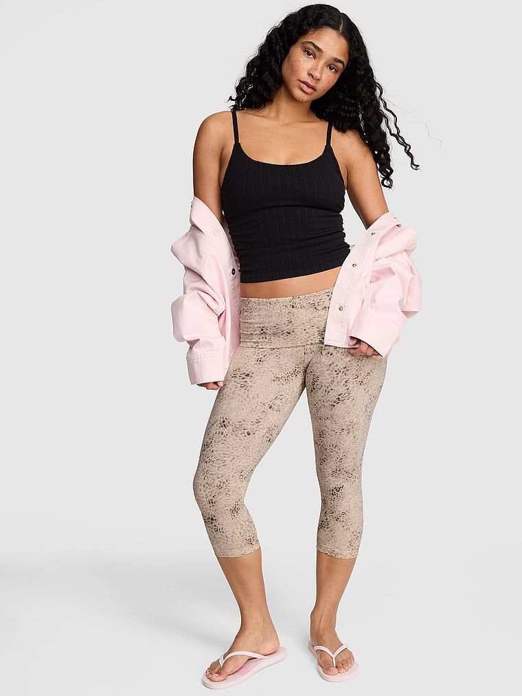 Capri legíny All-Day Cotton s překlápěcím pasem