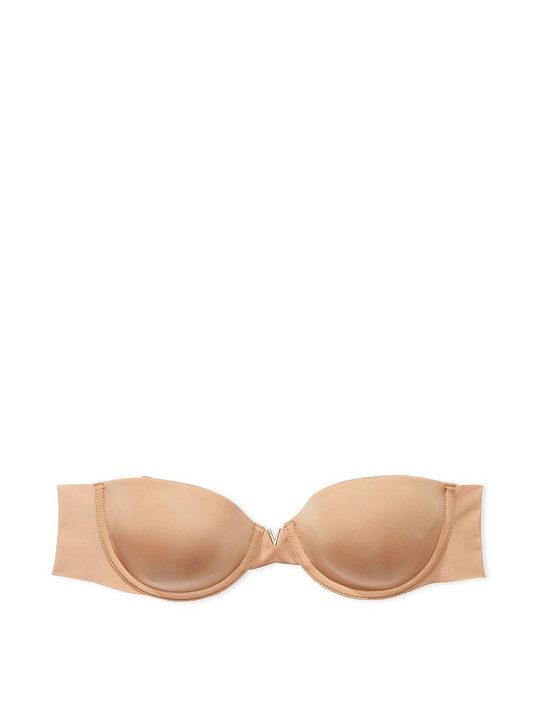 Mírně vyztužená podprsenka bez ramínek. Produkt je béžový a pochází z kolekce Victoria's Secret Bare.