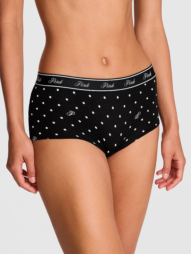 Kalhotky boyshort s logem Logo Cotton