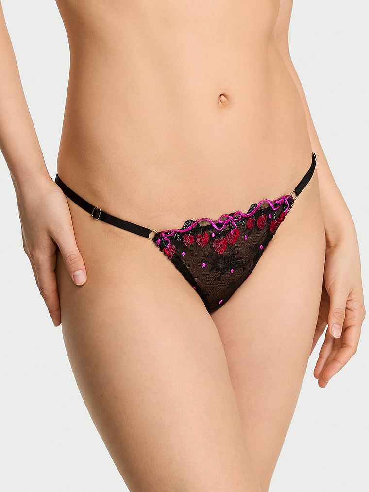 Very Sexy Nastavitelné kalhotky do V s třešňovou výšivkou