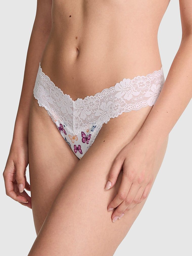 Tanga s krajkovým lemem PINK Wink