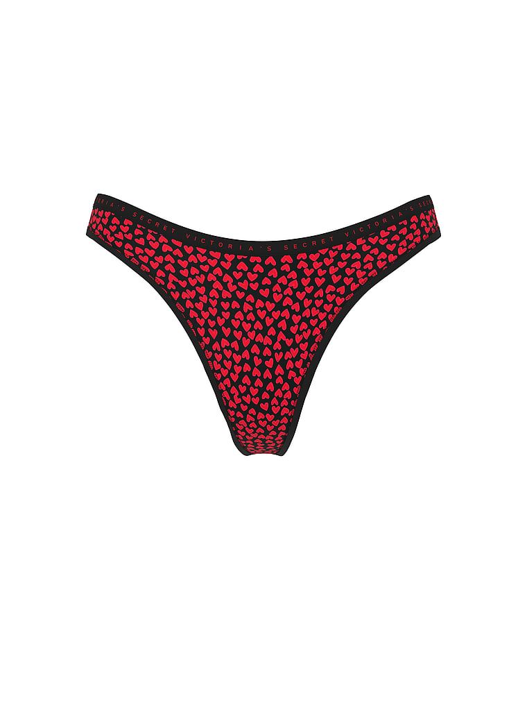 Bavlněné tanga s vysokými nohavičkami. Produkt je vzorovaný a pochází z kolekce Victoria's Secret.