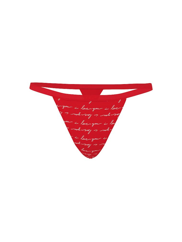 Pružné bavlněné tanga. Produkt je vzorovaný a pochází z kolekce Victoria's Secret.