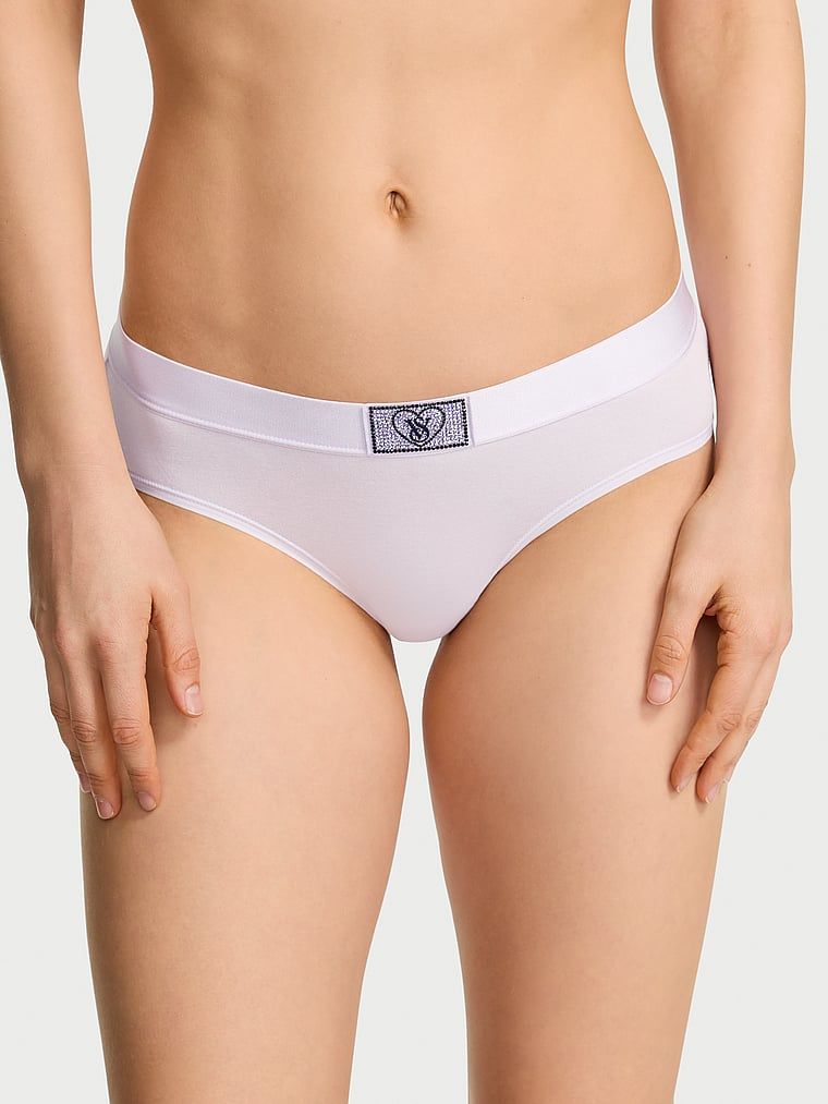 Bavlněné kalhotky s lesklým logem Hiphugger s nášivkou Heart Shine. Produkt je fialové barvy a pochází z kolekce Cotton.