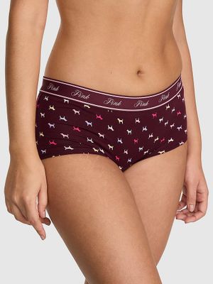 Bavlněné kalhotky boyshort s logem