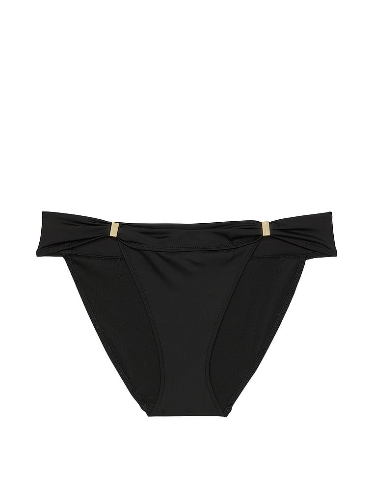 Základní spodní díl bikin Harlow. Produkt je černý a pochází z kolekce Victoria's Secret Swim.