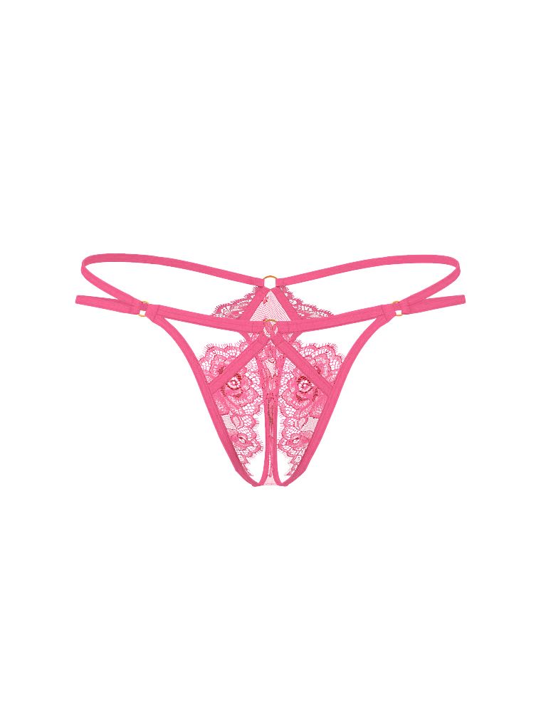 Růžová krajka s pásky s prstenem bez schodu. Produkt je vícebarevný a pochází z kolekce Very Sexy.