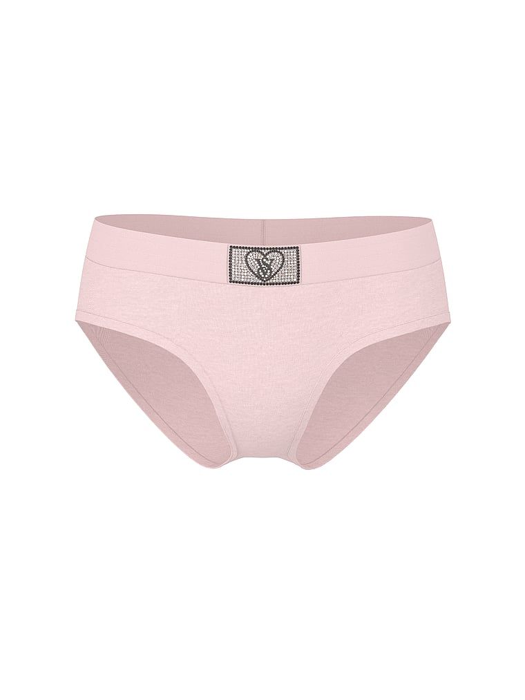 Bavlněné kalhotky s lesklým logem Hiphugger s nášivkou Heart Shine. Produkt je růžové barvy a pochází z kolekce Cotton.