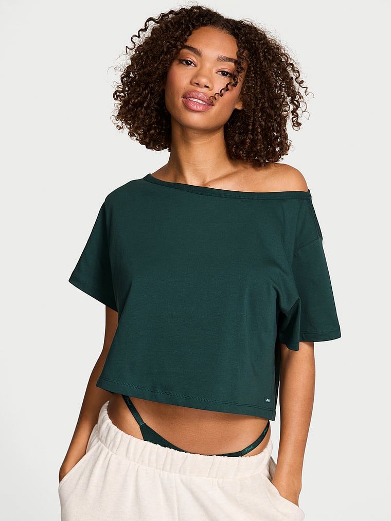 Noční košile Slouchy Cropped Sleepshirt