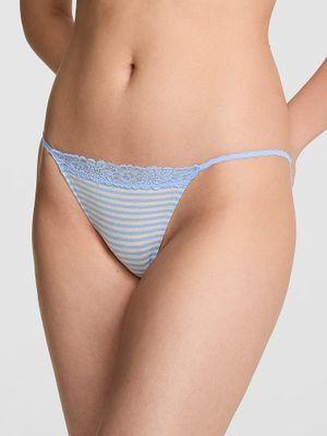 Bavlněné kalhotky bikini s krajkovým lemem