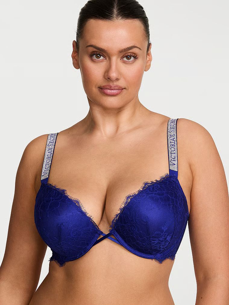 Very Sexy Krajková třpytivá push-up podprsenka Bombshell Add-2-Cups Shine Strap