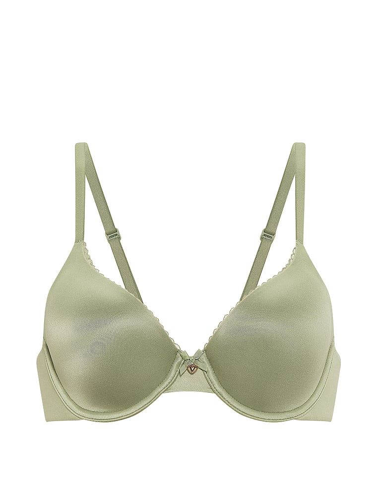 Mírně vycpaná podprsenka s těsně vystavěnými košíčky. Produkt je zelené barvy a pochází z kolekce Body by Victoria.