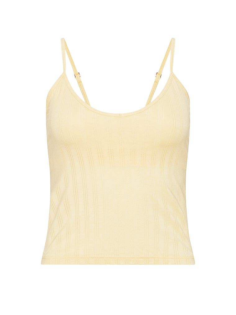 Vršek je vyroben ze SoSoft Ultra-Fine modalu na spaní. Produkt je žluté barvy a pochází z kolekce Victoria's Secret.