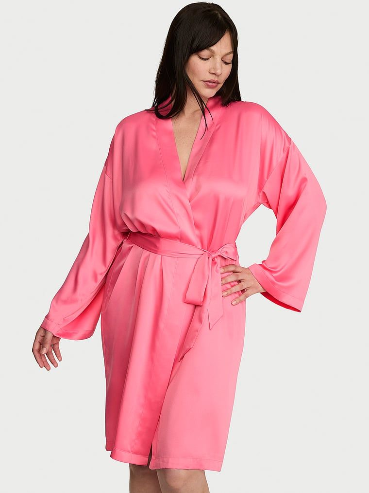 Victoria's Secret Saténový midi župan