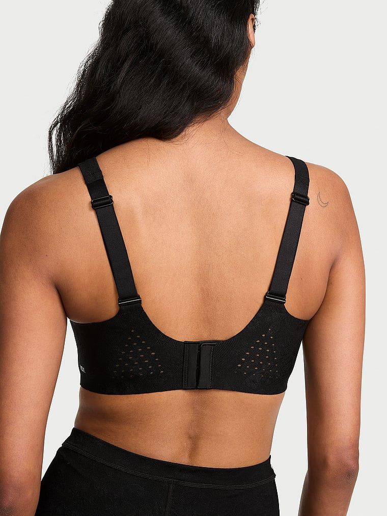 VSX Featherweight krajková sportovní podprsenka. Produkt je černý a pochází z kolekce VSX.
