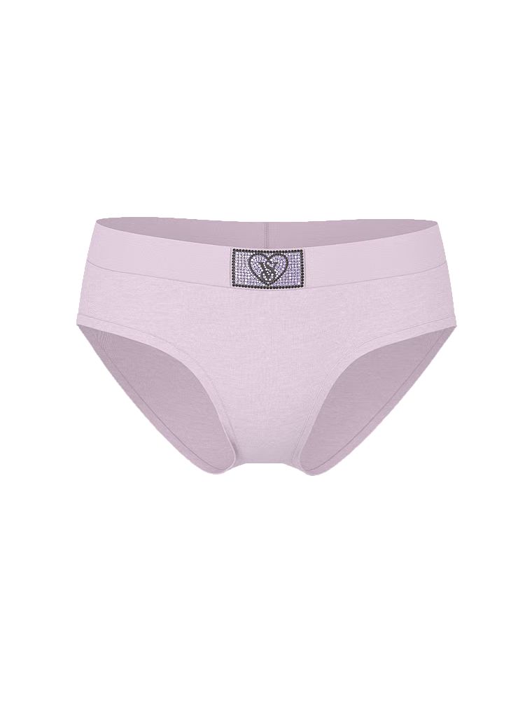 Bavlněné kalhotky s lesklým logem Hiphugger s nášivkou Heart Shine. Produkt je fialové barvy a pochází z kolekce Cotton.