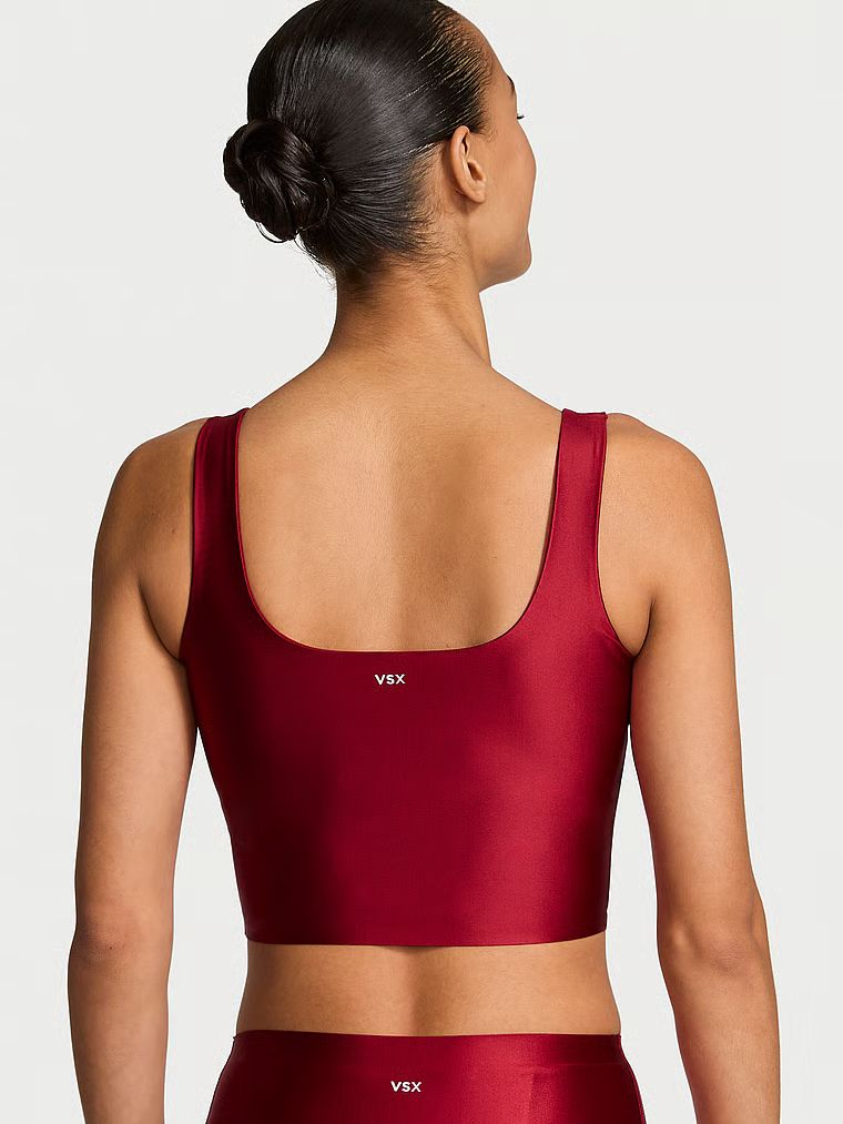 Sportovní top z lesklého materiálu VSX GlossyTech. Produkt je červené barvy a pochází z kolekce VSX.