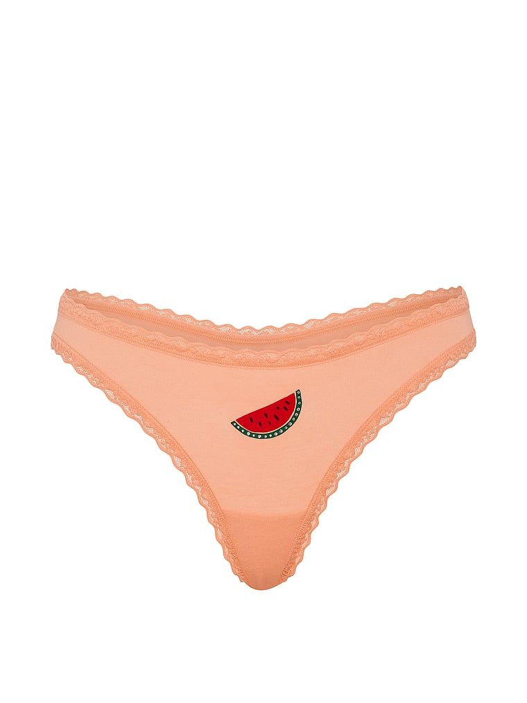 Bavlněné tanga s krajkou na okrajích Lace-Waist. Produkt je vícebarevný a pochází z kolekce Lace Trim.