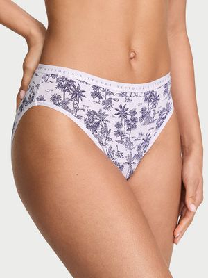 Victoria's Secret Strečové bavlněné kalhotky s vysokými nohavičkami