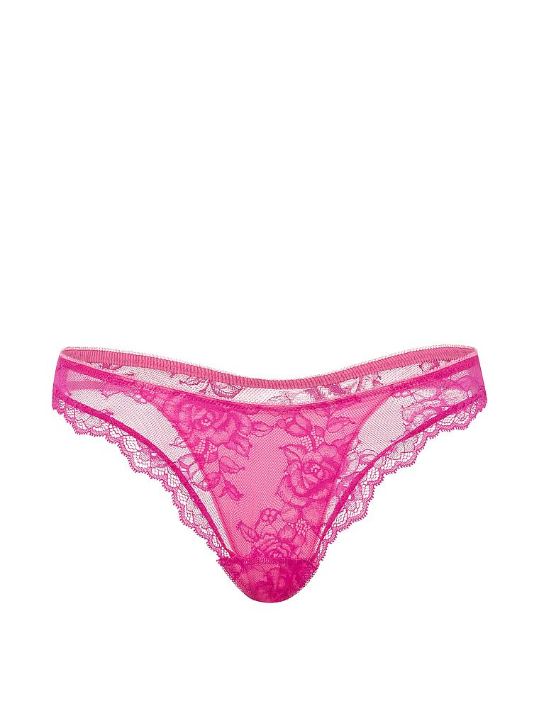 Krajkový překrytý tvar tanga. Produkt je růžové barvy a pochází z kolekce Very Sexy.