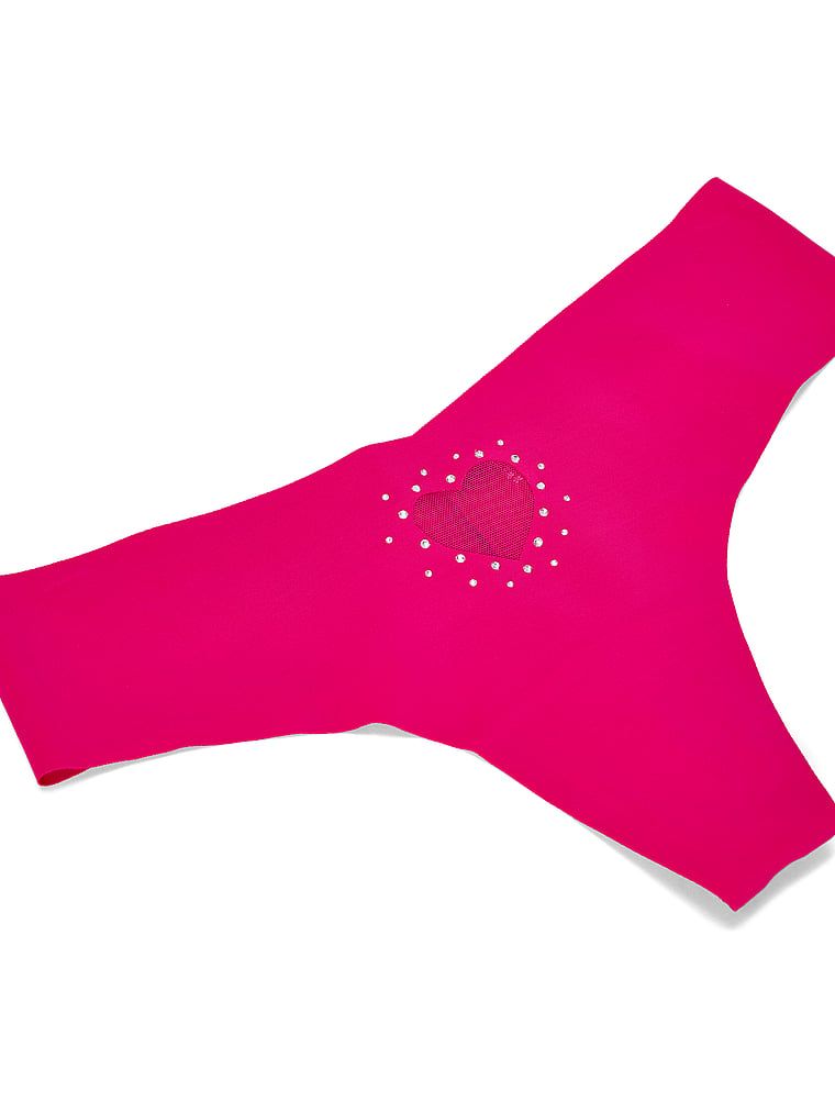 Bezešvé tanga bez ukazování. Produkt je růžové barvy a pochází z kolekce No-Show.