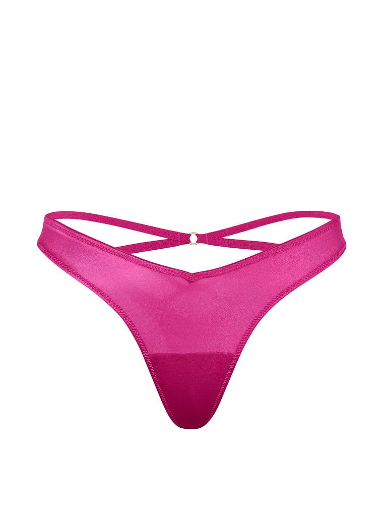 Tanga s ramínky vzadu a vysoko střiženými rameny na zádech. Produkt je růžové barvy a pochází z kolekce Very Sexy.