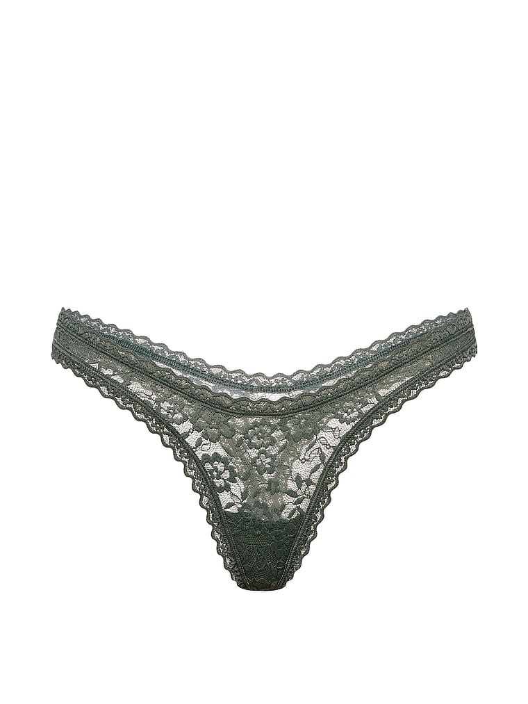 Ultra-Mini Scoop krajkové tanga. Produkt je zelené barvy a pochází z kolekce Lacie.