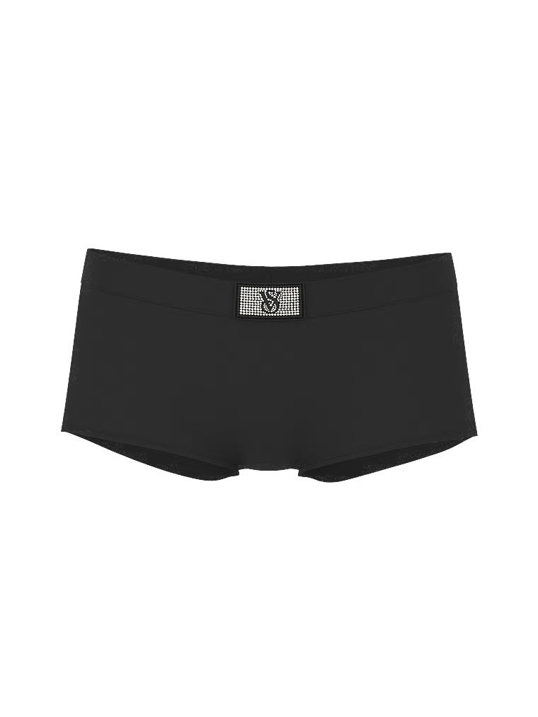 Bavlněné šortky s lesklým logem Shine Patch. Výrobek je černý a pochází z kolekce Cotton.