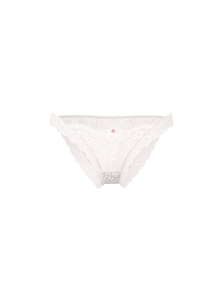 Krajkové kalhotky Krajkové bikiny. Výrobek je bílý a pochází z kolekce Dream Angels.
