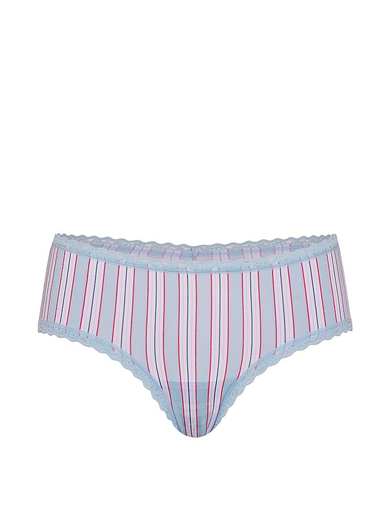 Bavlněné kalhotky s krajkou na okrajích Lace-Waist Cheeky. Produkt je vzorovaný a pochází z kolekce Lace Trim.