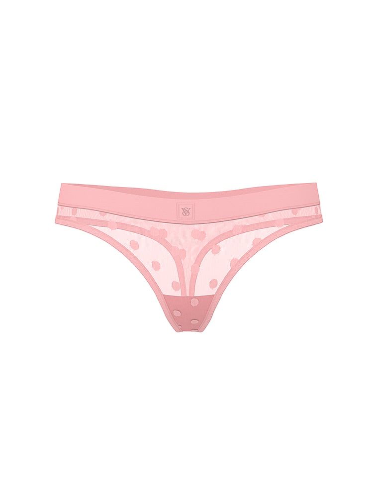 Průhledná tanga ze síťoviny Heritage Shimmer. Produkt má růžovou barvu a pochází z kolekce Cotton.