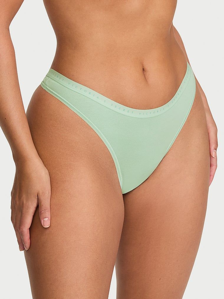 Victoria's Secret Tanga z elastické bavlny vysoko vykrojená