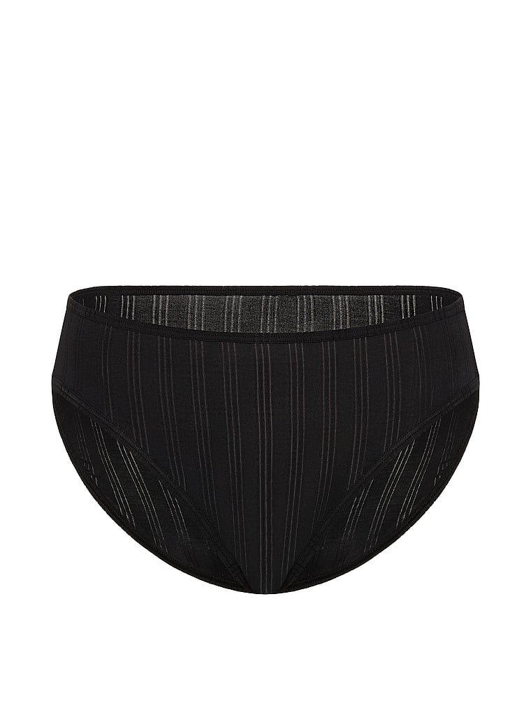 Modální kalhotky s vysoce střiženými nohavičkami Ultra-Fine Brief. Produkt je černý a pochází z kolekce Victoria's Secret.