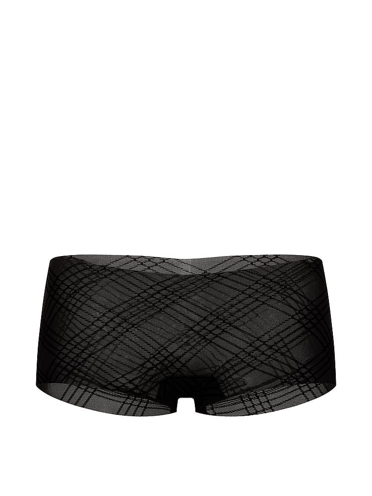 Kostkované síťované kalhotky No-Show kostkované klukaty Boyshorts. Produkt má vzorovanou barvu a pochází z kolekce No-Show.