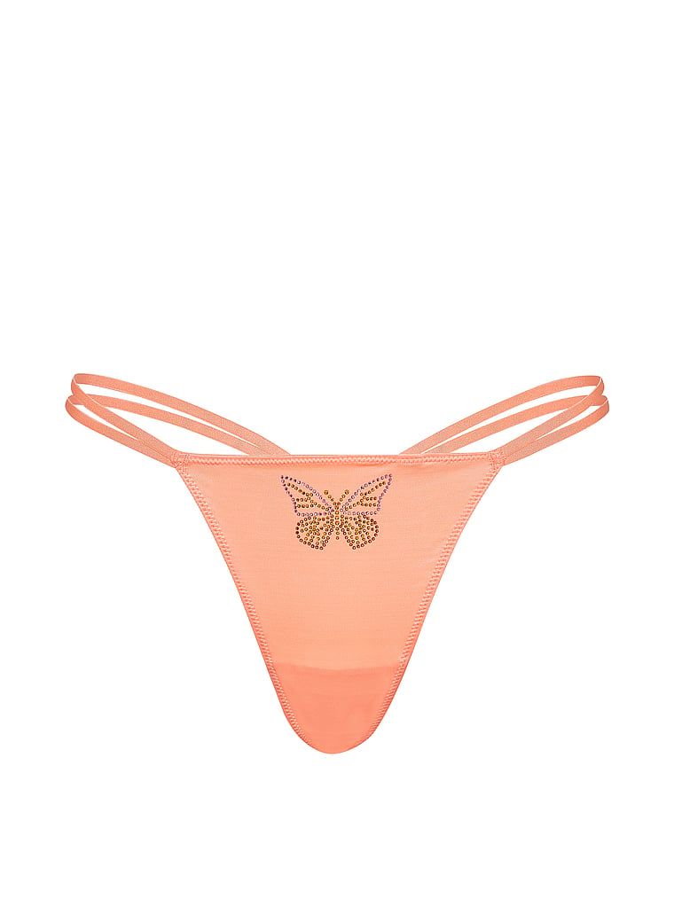 Twinkle Butterfly saténové tanga. Produkt je béžové barvy a pochází z kolekce Dream Angels.