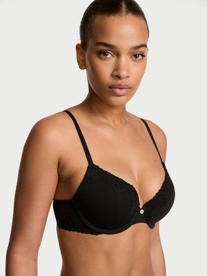 T-shirt Bavlněná krajková push-up podprsenka Perfect Shape