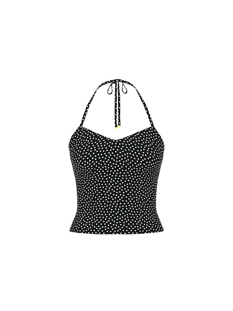 Na plavání a plážové Essential Tankini jsem si uvázal vršek kolem krku. Produkt je vzorovaný a pochází z kolekce Victoria's Secret Swim.