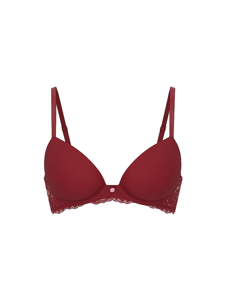 Push-up podprsenka Smooth a Lace. Výrobek je červené barvy a pochází z kolekce Dream Angels.