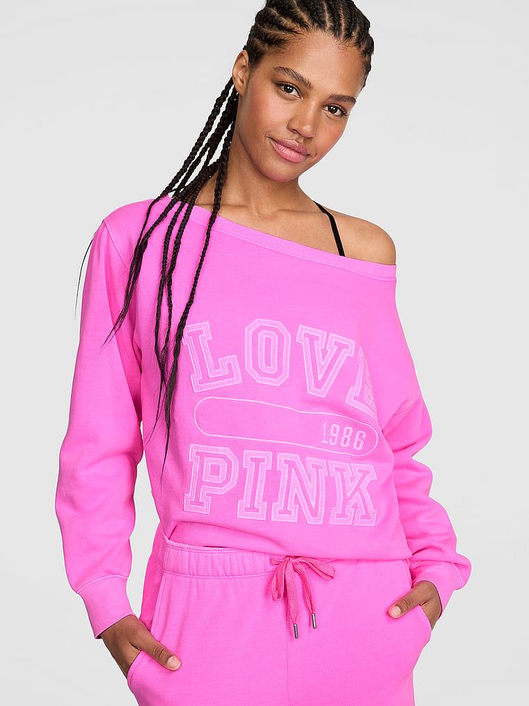 Mikina Campus Fleece™ s odhalenými rameny a žebrovaným lemováním